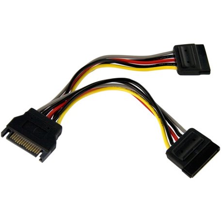 StarTech.com 6in SATA Power Y Splitter Cable Adapter - Add an extra SATA power outlet to your Power Supply - sata power splitter