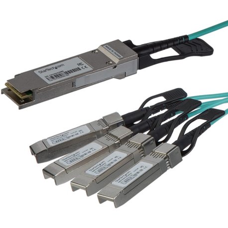 StarTech.com Cisco QSFP-4X10G-AOC10M Compatible QSFP+ Active Optical Breakout Cable - 15 m (49 ft) - 40 Gbps to 4 x 10Gbps - AOC