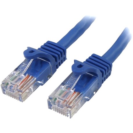 StarTech.com 1 ft Blue Cat5e Snagless RJ45 UTP Patch Cable - 1ft Patch Cord - Make Fast Ethernet network connections using this 