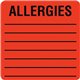 Tabbies Square ALLERGIES Labels - 2" Width x 2" Length - Permanent Adhesive - Square - Fluorescent Red - 500 / Roll - 500 / Roll