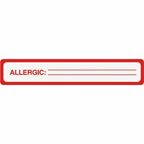 Tabbies ALLERGIC Allergy Message Labels - 5 1/2" Width x 1" Length - Black, Black - 175 / Roll