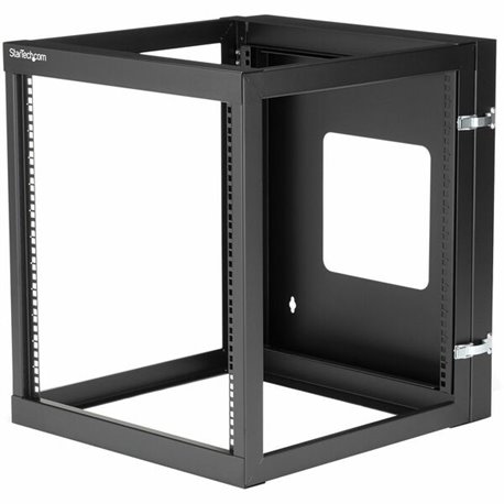 StarTech.com 4-Post 12U Hinged Wall-Mount Network Rack, 19" Open Frame Server Rack, Wall Mount Data Rack for IT Computer Equipme