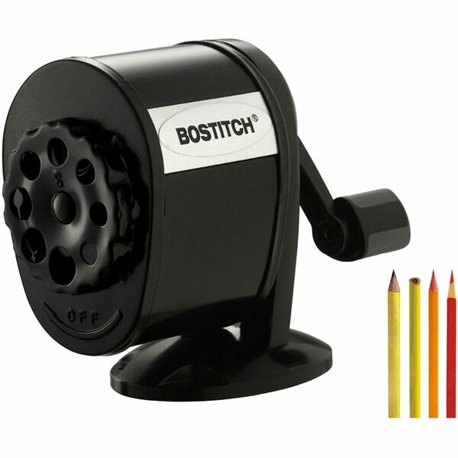 Bostitch Antimicrobial Manual Pencil Sharpener - Wall Mountable, Table Mountable - 8 Hole(s) - 4.3" Height x 2.5" Width - Metal 