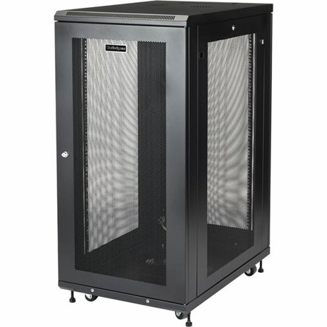 StarTech.com 24U 19" Server Rack Cabinet 4 Post Adjustable Depth 2-30" w/Casters/Cable Management/1U Shelf, Locking Doors and Si