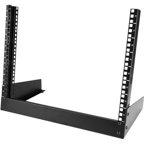 StarTech.com 2-Post 8U Desktop Server Rack, Open Frame 19in Computer Rack, Small Home/Office Rack for AV / Studio / Data / IT Eq