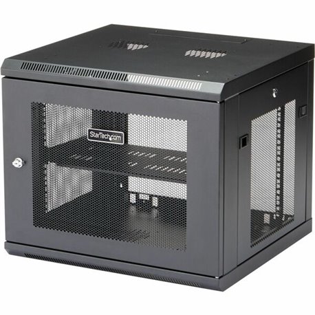 StarTech.com 4-Post 9U Wall Mount Network Cabinet, 19" Wall-Mounted Server Rack for Data / Computer Equipment, Small IT Rack Enc