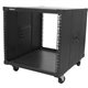 StarTech.com 4-Post 9U Mobile Open Frame Server Rack, 19" Network Rolling Rack for Narrow Spaces, Small Data Rack with Casters, 