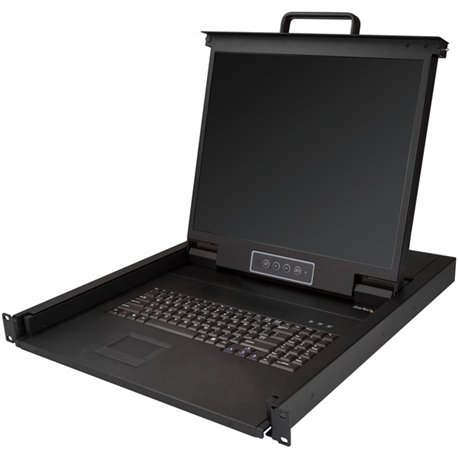 StarTech.com Rackmount KVM Console - 1U 19" LCD Monitor Single Port VGA KVM Server Rack Drawer includes Cables & Hardware - USB 