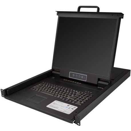 StarTech.com 8 Port Rackmount KVM Console w/ Cables - Integrated KVM Switch w/ 19" LCD - 1U LCD KVM Drawer 50000 MTBF - USB + VG