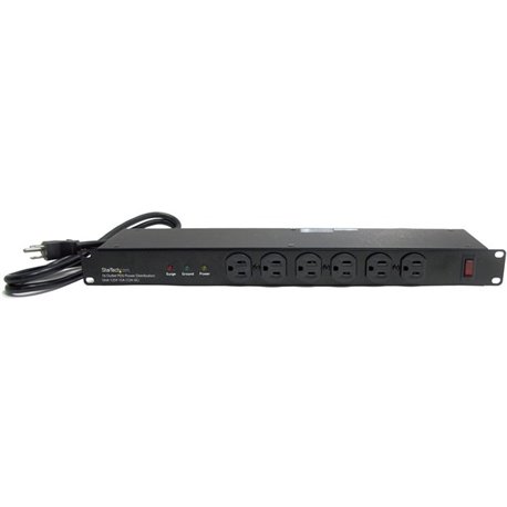 StarTech.com Rackmount PDU with 16 Outlets and Surge Protection - 19in Power Distribution Unit - 1U - Organize and add additiona