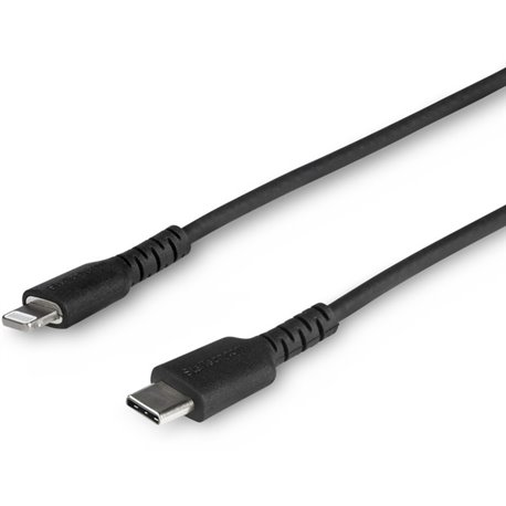 StarTech.com 3 foot/1m Durable Black USB-C to Lightning Cable, Rugged Heavy Duty Charging/Sync Cable for Apple iPhone/iPad MFi C