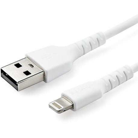 StarTech.com 3 foot/1m Durable White USB-A to Lightning Cable, Rugged Heavy Duty Charging/Sync Cable for Apple iPhone/iPad MFi C