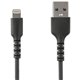 StarTech.com 3 foot/1m Durable Black USB-A to Lightning Cable, Rugged Heavy Duty Charging/Sync Cable for Apple iPhone/iPad MFi C