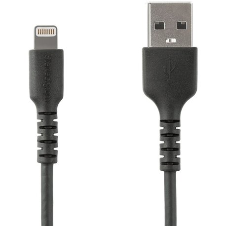 StarTech.com 3 foot/1m Durable Black USB-A to Lightning Cable, Rugged Heavy Duty Charging/Sync Cable for Apple iPhone/iPad MFi C