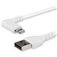 StarTech.com 1m USB A to Lightning Cable iPhone iPad Durable Right Angled 90 Degree White Charger Cord w/Aramid Fiber Apple MFI 