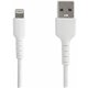 StarTech.com 6 foot/2m Durable White USB-A to Lightning Cable, Rugged Heavy Duty Charging/Sync Cable for Apple iPhone/iPad MFi C