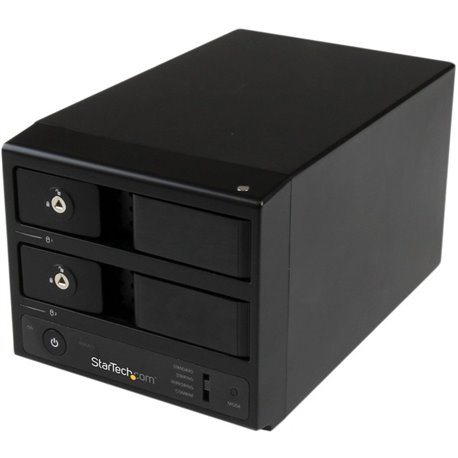 StarTech.com USB 3.0 / eSATA Dual-Bay Trayless 3.5" SATA III Hard Drive Enclosure with UASP - 2-Bay SATA 6 Gbps Hot-Swap HDD Enc