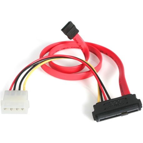 StarTech.com S18in SAS 29 Pin to SATA Cable with LP4 Power - Connect a SAS hard drive to a SATA controller. - 18in sas 29 pin to