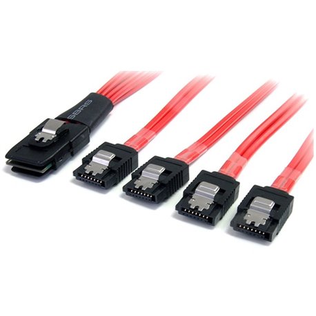 StarTech.com 1m Serial Attached SCSI SAS Cable - SFF-8087 to 4x Latching SATA - Connect a SATA/SAS Controller to 4 SATA drives -