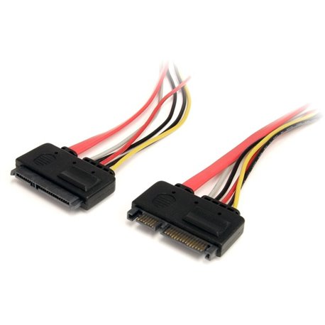 StarTech.com 12in 22 Pin SATA Power and Data Extension Cable - Extend SATA Power and Data Connections by up to 1ft - 1ft sata ex