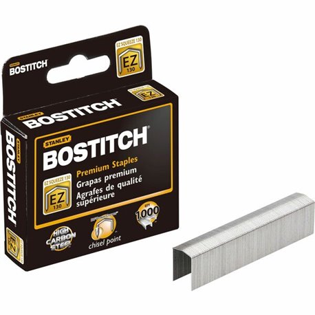 Bostitch EZ Squeeze 130 Premium Staples - 210 Per Strip - 13/16" Leg - 1/2" Crown - Holds 130 Sheet(s) - for Paper - Chisel Poin