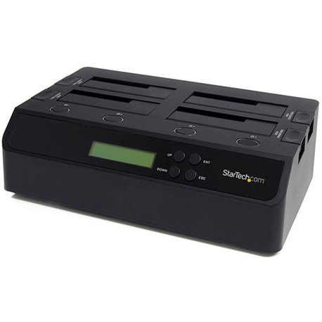 StarTech.com 4-Bay Hard Drive Duplicator and Eraser, External HDD/SSD Cloner / Copier / Wiper Tool, USB 3.0/eSATA to SATA Dockin