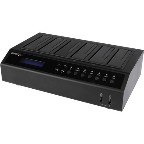 StarTech.com 6 Bay Hard Drive Duplicator/Eraser, 1:5 HDD/SSD Cloner/Copier, USB/eSATA to SATA Dock, Disk Sanitizer/Wiper, Clonin