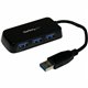 StarTech.com Portable 4 Port SuperSpeed Mini USB 3.0 Hub - 5Gbps - Black - Add four USB 3.0 ports to your notebook or Ultrabook 