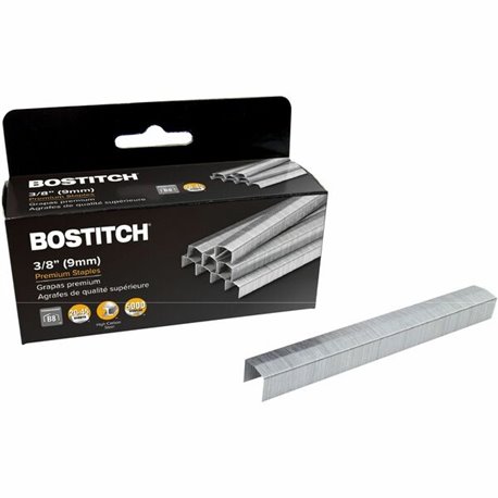 Bostitch B8 PowerCrown 3/8" Staples - 210 Per Strip - 3/8" Leg - 1/2" Crown - Holds 45 Sheet(s) - Chisel Point - Silver - High C