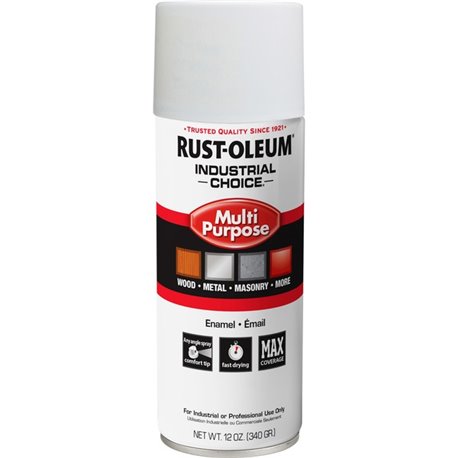 Rust-Oleum Industrial Choice Enamel Spray Paint - Aerosol - 12 fl oz - 1 Each - Gloss - White