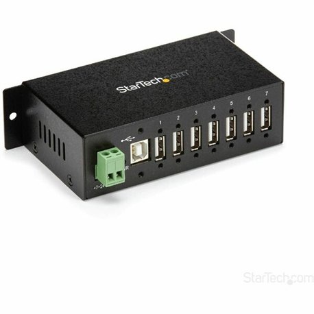 StarTech.com Mountable Rugged Industrial 7 Port USB 2.0 Hub - Add 7 external, wall/DIN rail mountable USB 2.0 ports from a singl