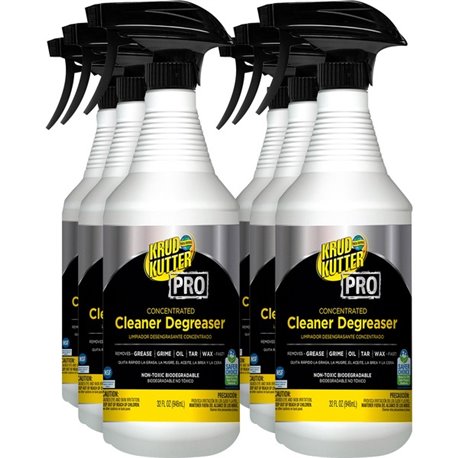Krud Kutter PRO Cleaner Degreaser - Concentrate - 32 fl oz (1 quart) - 6 / Carton - Heavy Duty, Chemical-free, Residue-free - Cl
