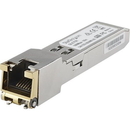 StarTech.com Juniper SFP-1GE-T Compatible SFP Module - 1000BASE-T - 1GE Gigabit Ethernet SFP to RJ45 Cat6/Cat5e Transceiver - 10