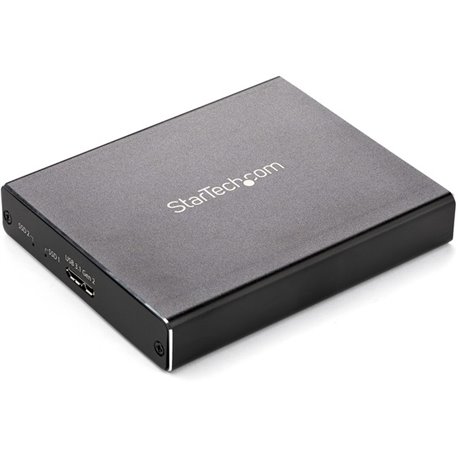 StarTech.com Dual M.2 Enclosure - RAID - M.2 SATA SSD Enclosure - USB 3.1 (10 Gbps) - USB-C & USB-A External Enclosure - Aluminu