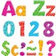Trend Colorful Patterns 4-inch Ready Letters - Learning Theme/Subject - 59 x Uppercase Letters, 84 x Lowercase Letters, 20 x Num