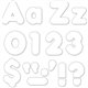 Trend White 4" Casual Ready Letters Combo Pack - Learning Theme/Subject - 50 x Uppercase Letters, 82 x Lowercase Letters, 20 x N