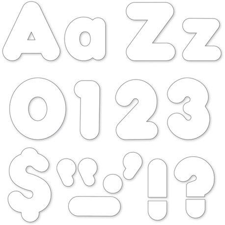 Trend White 4" Casual Ready Letters Combo Pack - Learning Theme/Subject - 50 x Uppercase Letters, 82 x Lowercase Letters, 20 x N
