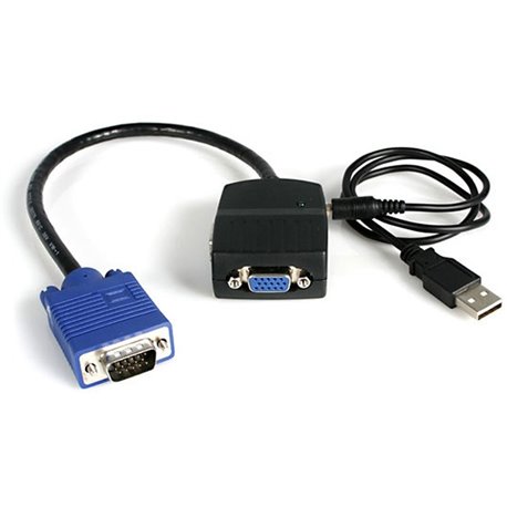 StarTech.com 2 Port VGA Video Splitter - USB Powered - Compact USB-powered VGA splitter allows you to split a video source to tw