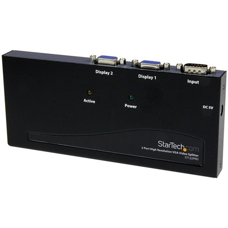 StarTech.com 2 Port High Resolution VGA Video Splitter - 350 MHz - Split a single high resolution VGA video signal to 2 monitors