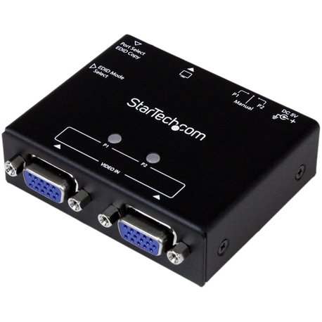 StarTech.com 2-Port VGA Auto Switch Box with Priority Switching and EDID Copy - Share a VGA monitor/projector between 2 VGA sour