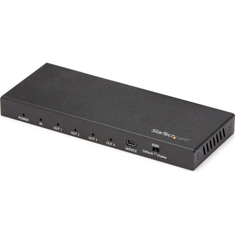 StarTech.com 4 Port HDMI Splitter - 4K 60Hz - 1x4 Way HDMI 2.0 Splitter - HDR - ST124HD202 - Displays the same image with sound 