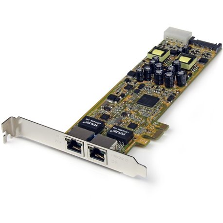 StarTech.com Dual Port PCI Express Gigabit Ethernet PCIe Network Card Adapter - PoE/PSE - Add two Power-over-Ethernet Gigabit Po