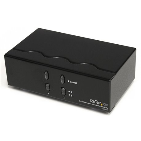 StarTech.com 2x2 VGA Matrix Video Switch Splitter with Audio - Share two distinct VGA inputs and audio source signals between tw