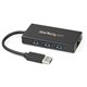 StarTech.com 3 Port Portable USB 3.0 Hub with Gigabit Ethernet Adapter NIC - 5Gbps - Aluminum w/ Cable - Add 3 external USB 3.0 