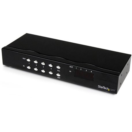 StarTech.com 4x4 VGA Video Matrix Switch Splitter with Audio - Share up to four distinct VGA inputs and audio source signals bet