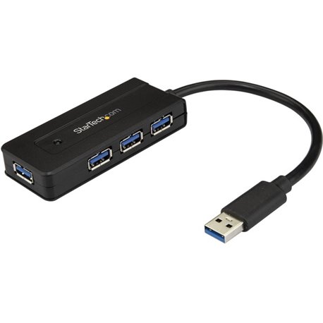 StarTech.com 4 Port USB 3.0 Hub SuperSpeed 5Gbps w/ Fast Charge - Portable USB 3.2 Gen 1 (5Gbps) Type-A Laptop/Desktop Hub - USB