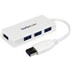 StarTech.com Portable 4 Port SuperSpeed Mini USB 3.0 Hub - 5Gbps - White - Add four external USB 3.0 ports to your notebook or U