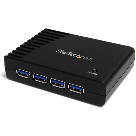 StarTech.com 4 Port Black SuperSpeed USB 3.0 Hub - 5Gbps - Add four external SuperSpeed USB 3.0 ports from a single USB connecti