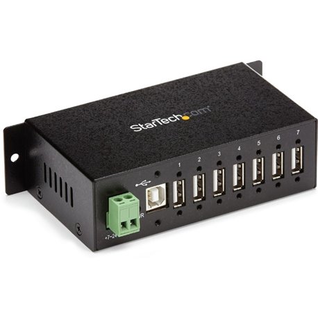 StarTech.com Mountable Rugged Industrial 7 Port USB 2.0 Hub - Add 7 external, wall/DIN rail mountable USB 2.0 ports from a singl