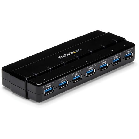 StarTech.com 7 Port SuperSpeed USB 3.0 Hub - 5Gbps - Desktop USB Hub with Power Adapter - Black - Add 7 external, SuperSpeed USB